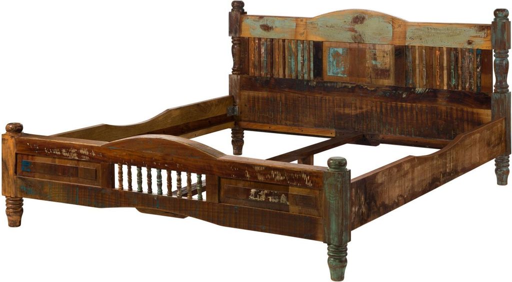 MASSIVMOEBEL24 | Lit double 200x200 Bois de récupération Image du produit 