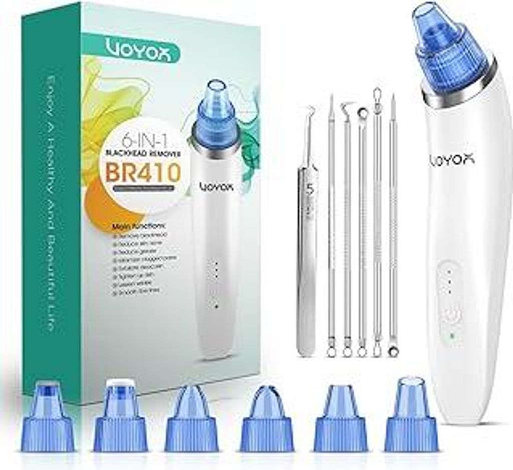 VOYOR Mitesserentferner Porenreiniger Vakuumsauger - Elektrisch Mitesser Entferner Sauger Nase Akne Pickelsauger für Frauen und Männer BR410