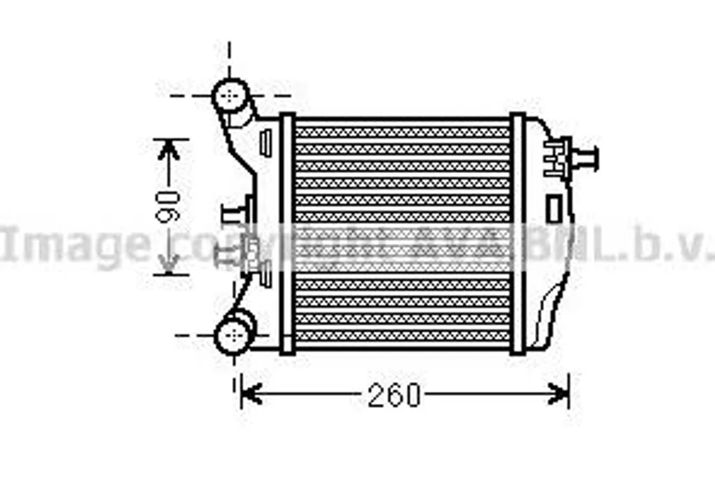 Intercooler AVA FT4375 OE 51819187 pour Fiat 500 et 500C Essence