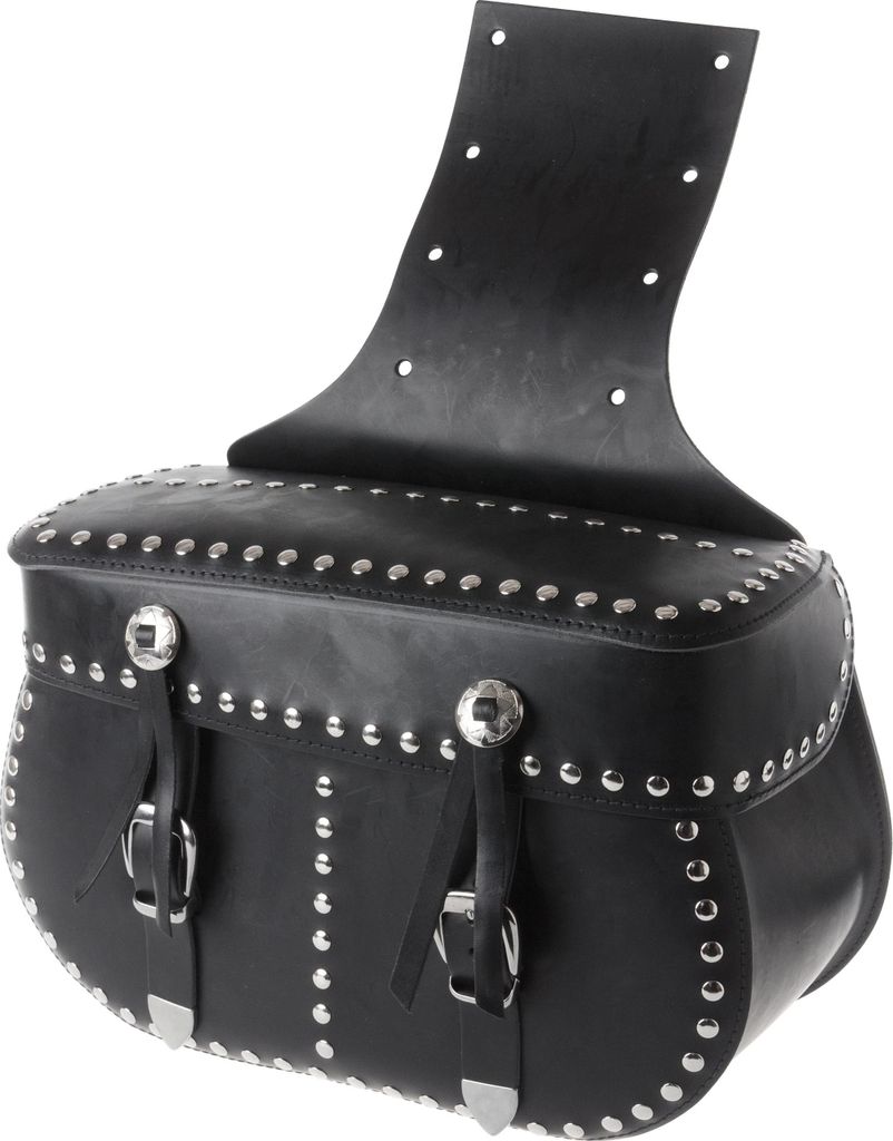 Stoverinck Ledersatteltaschen Borchia Schwarz 40L Retro-Stil