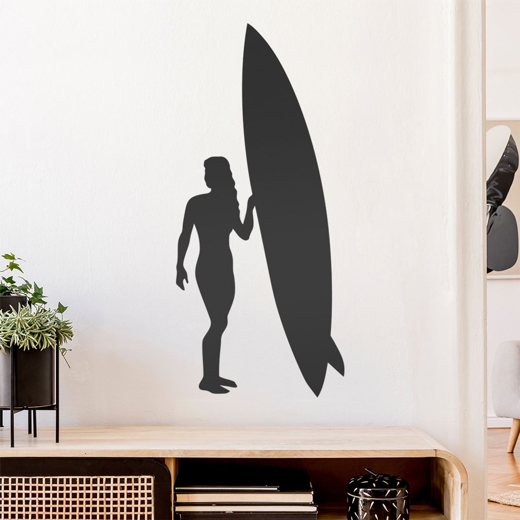 Surfen Wellen Sport Figur Wandtattoo Wandaufkleber Wall Sticker - Dekoration, Küche, Wohnzimmer, Schlafzimmer, Badezimmer