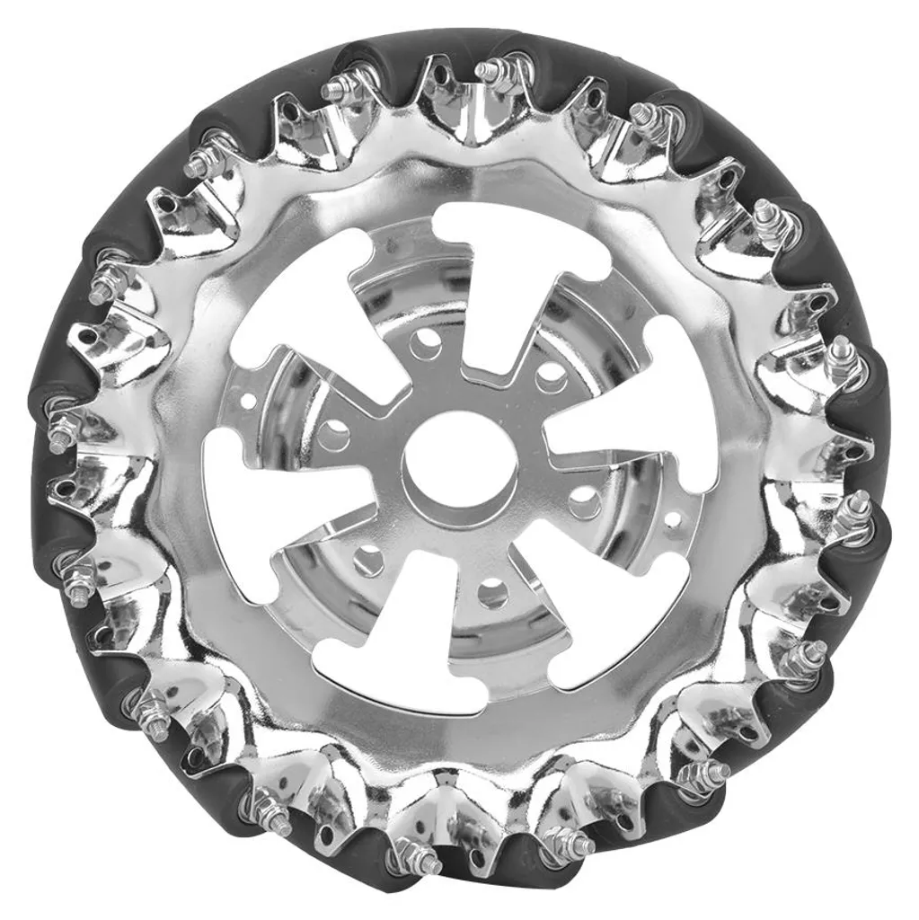 Roue Mecanum 6 pouces en métal haute résistance et 16 roulettes souples