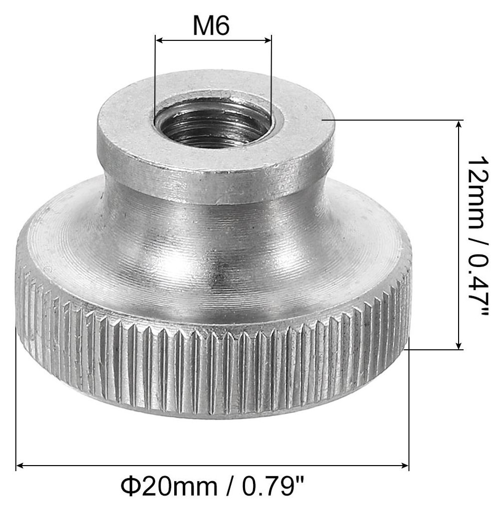 Ger?ndelte Daumenmuttern, 3 Stš¹ck M6 x D20mm x H12mm Edelstahl Runde Kn?pfe Befestigungselemente Blindloch Hand Schraubenmutter Silber fš¹r 3D...