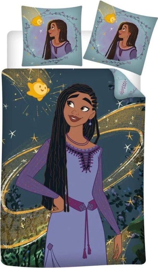 Disney Wish Asha Kinder Bettwäsche Set 135/140x200 65x65 Mädchen