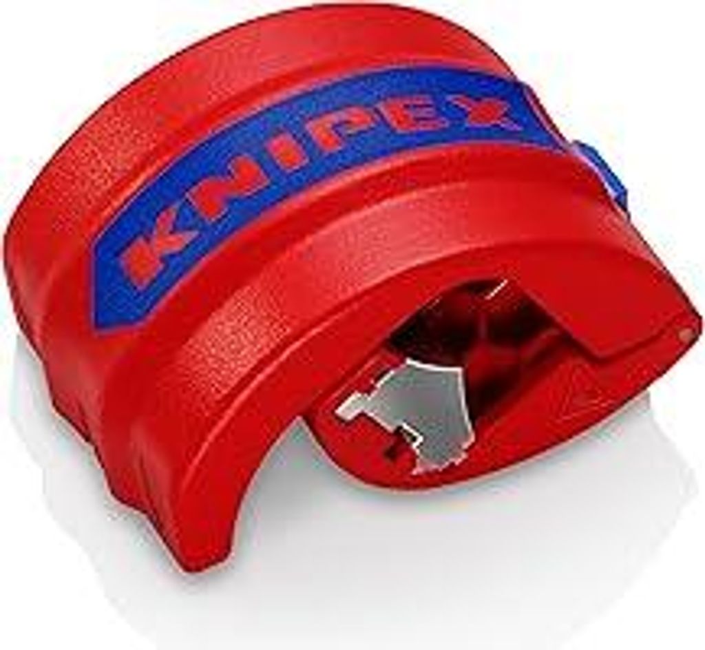 KNIPEX BiX Schneider für Kunststoffrohre und Dichthülsen, 20-50 mm, trennt spanlos, incl. 2 Ersatzklingen, Rohrschneider, 90 22 10 BK