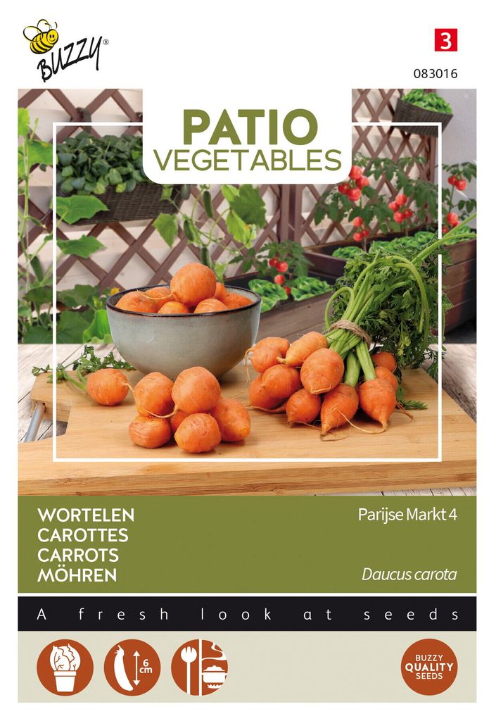 Buzzy Patio Veggies Möhren Pariser Markt 4 Samen - Ca. 1 gr | Buzzy_083016