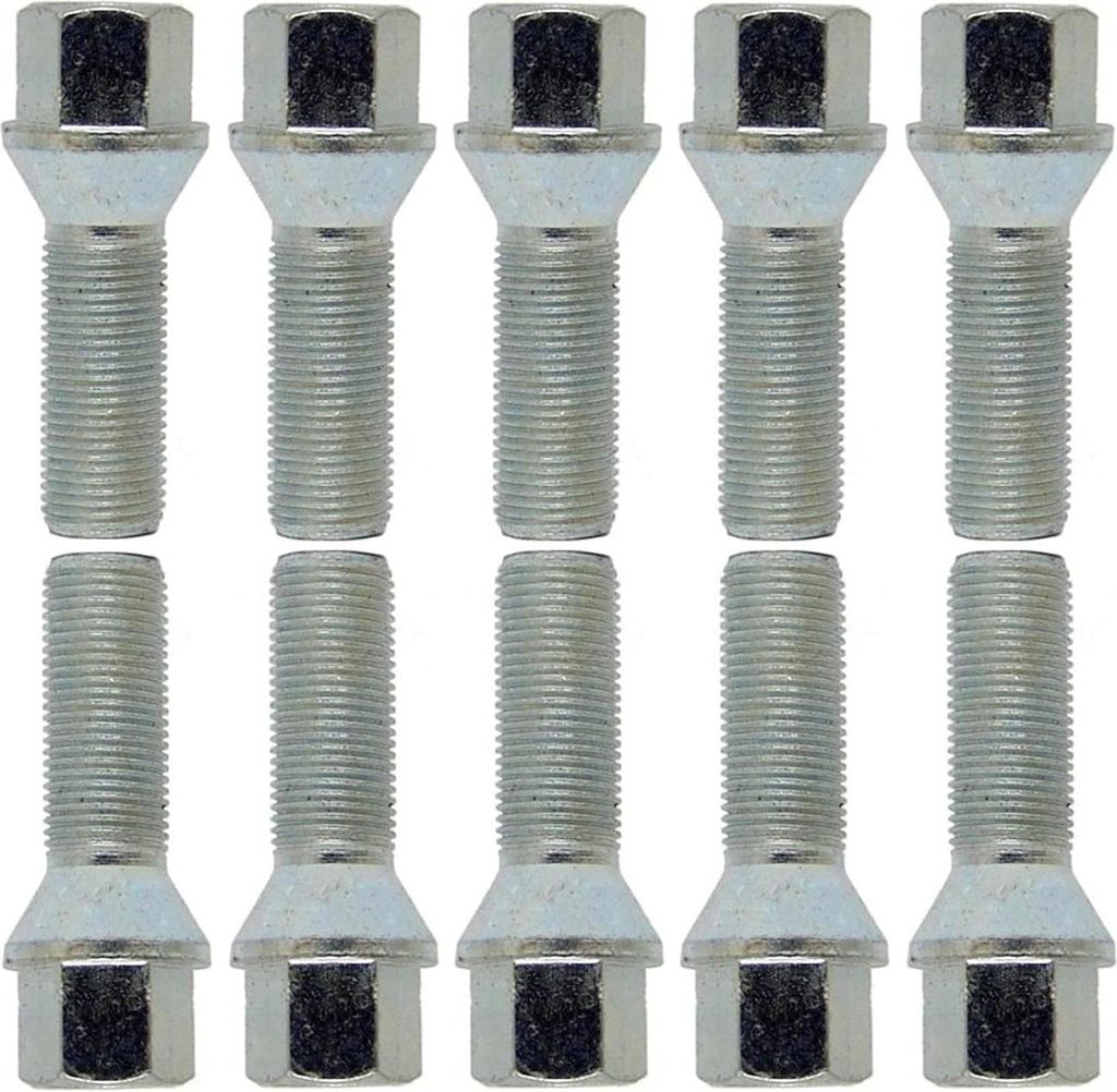 10x Radschraube M12x1,5 Kegelbund 60° silber 24 mm | Schlüsselweite 17 mm kompatibel mit Samsung QM3 J5AL SM6 LFD