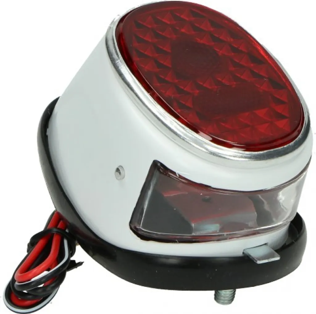 Feu de signalisation arrière vintage blanc pour mobylette Puch Maxi