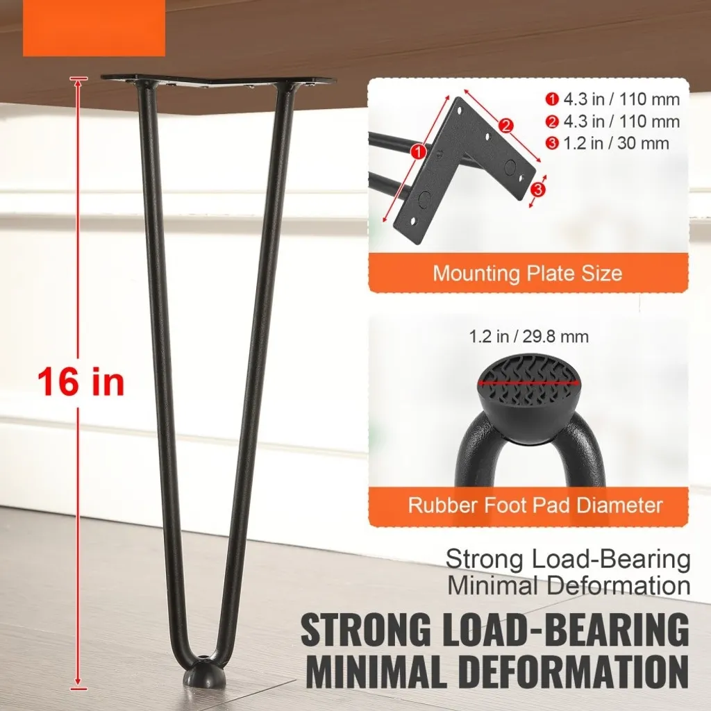 Pieds de Table Robustes 227kg - Solution Anti-Vibration pour Table DIY - 2