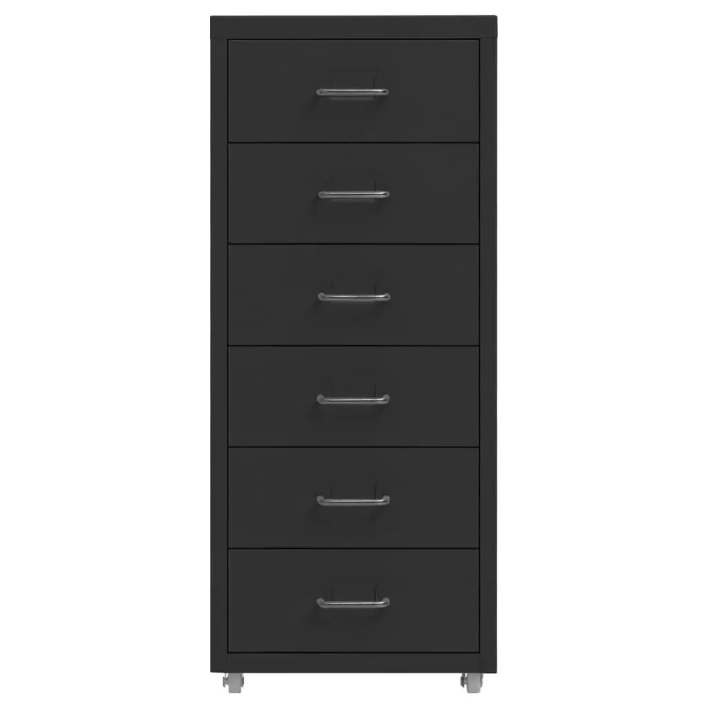 SYFAX™ Schedario Mobile Nero 28x41x69 cm in Metallo