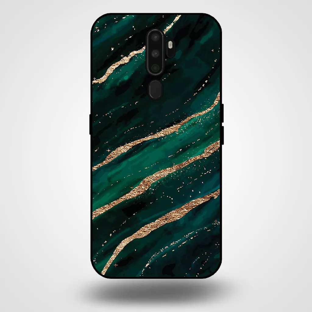 Cover Marmo Verde Oro OPPO A5 2020 | Custodia Slim TPU Design Chic