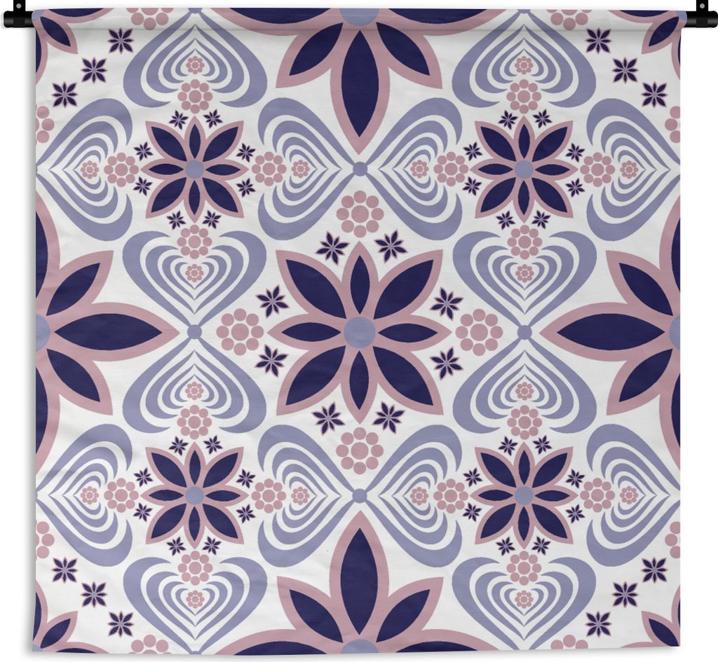 MuchoWow Wandteppich Wandbehang Blumen - Luxus - Design 90x90 cm Tapisserie Dekoration Wandtuch - Wandaufhänger