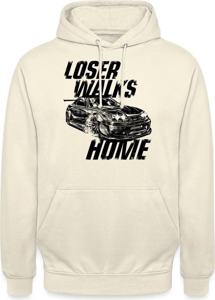 Spreadshirt Fast and Furious Sportwagen Loser Walks Home Uni Hoodie, M, Vanille-Milchshake