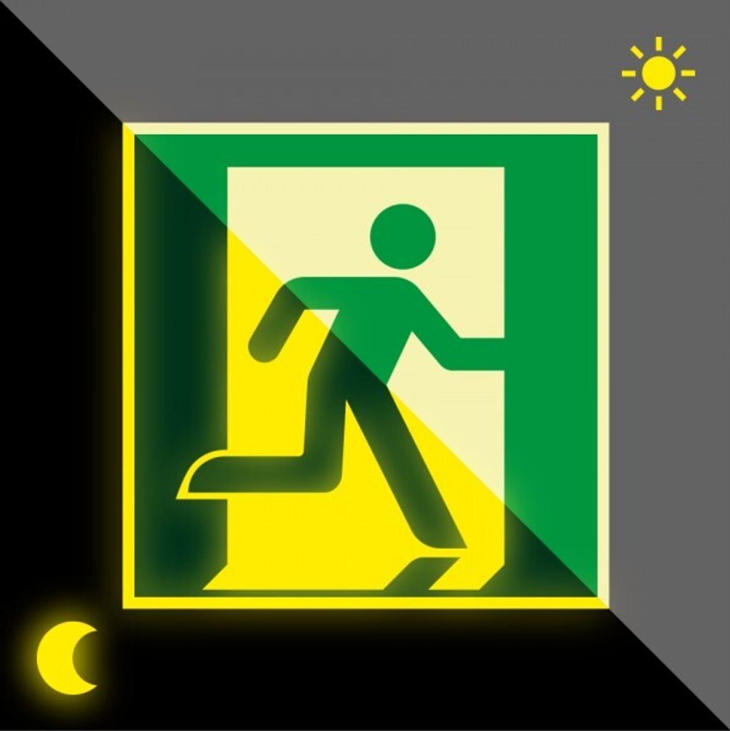 Schild | PERMALIGHT power langnachleuchtend Rettungszeichen Notausgang rechts...