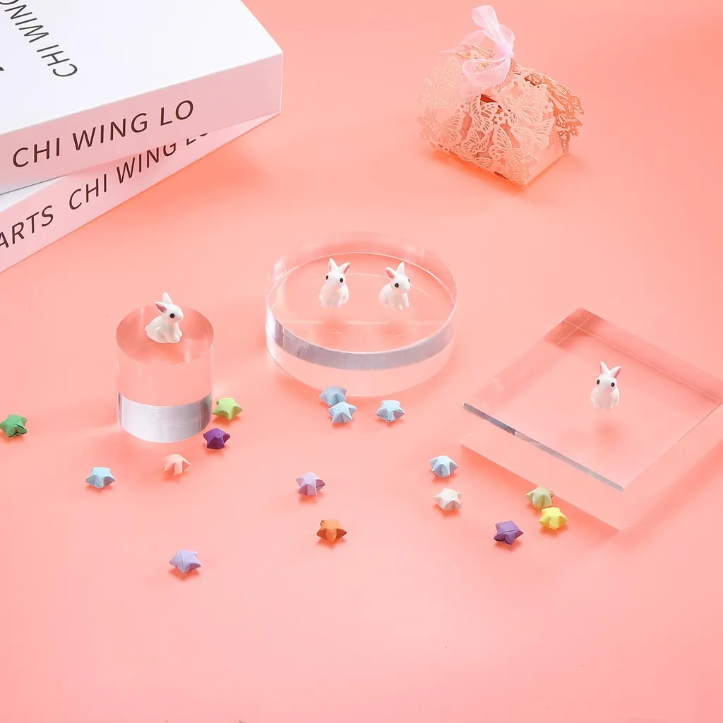 Cylindre Acrylique Transparent 6x1.2" Solide - Support de Collection