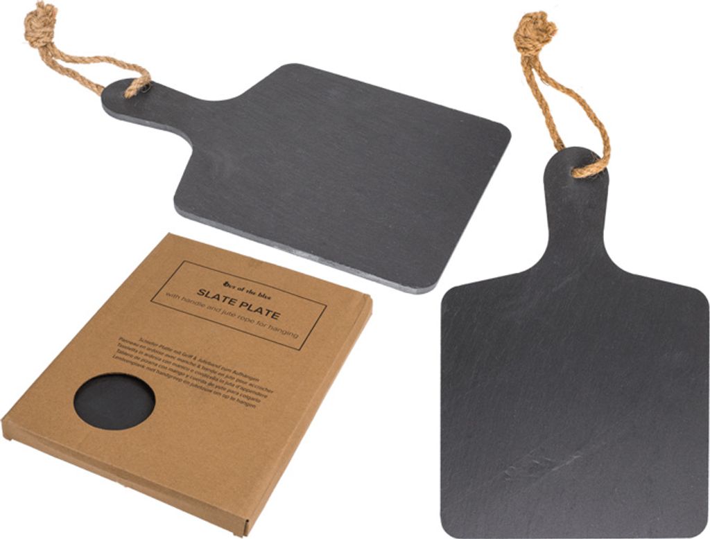 OOTB Schiefer-Platte mit Griff & Juteband zum