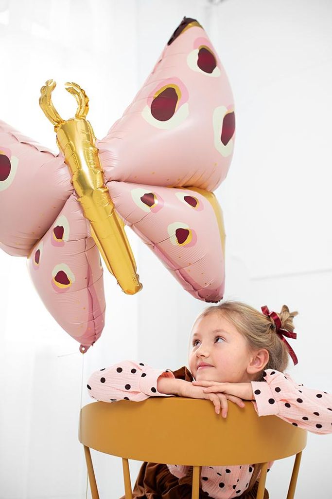 Fóliový balónek motýl 110x67cm růžový zlatý Obrázek produktu 