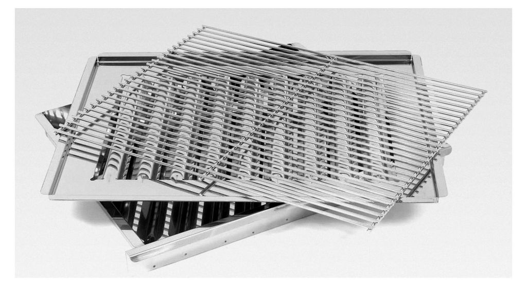 Set aus Grillrost, Flammenabdeckung und Fettauffangwanne/Hitzeschutz für 3-flammige Gas-Grills und Bräter