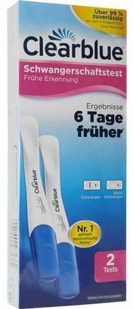 CLEARBLUE Schwangerschaftstest frühe Erkennung 2St PZN Produktbild 