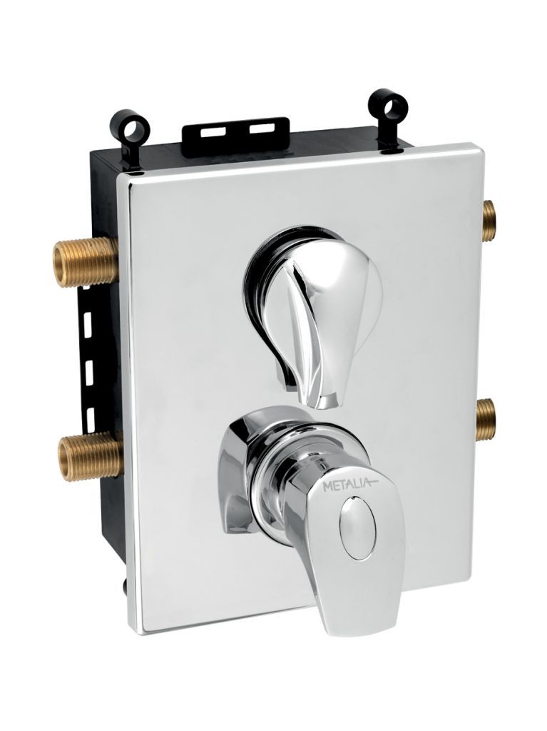 Novaservis Metalia 57 - Unterputz-Armatur für 2 Geräte, mit Thermostat, Körpereinbau, Chrom BOX57052RT,0