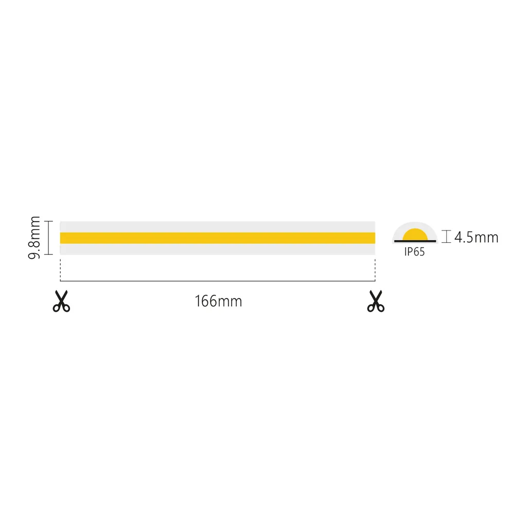 Strip LED COB 220V 14W/m 6000K IP65 Milky - 5 Metri Alta Efficienza - 2