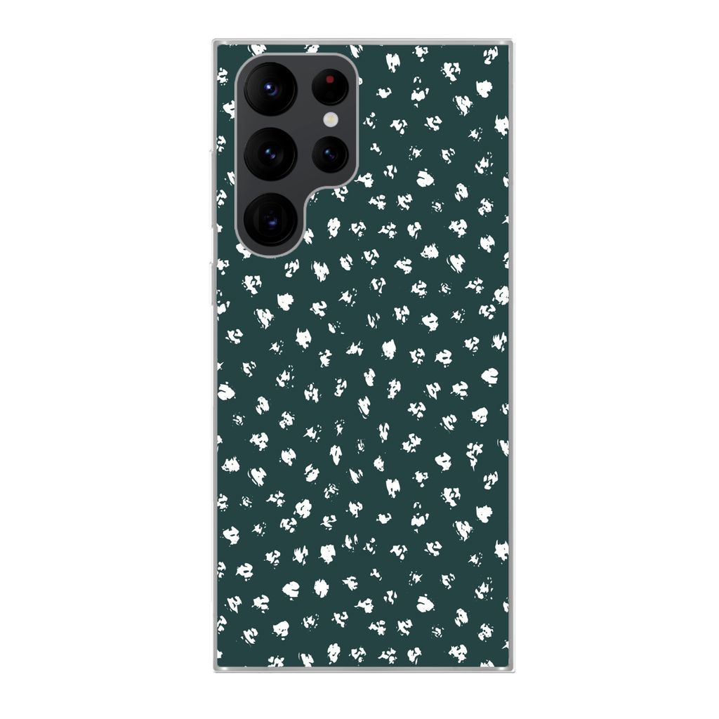 MuchoWow Handyhülle Schutzhülle Hülle für Samsung Galaxy S22 Ultra Polka dots - Weiß - Grün Silikon Softcase Handy Hülle - Abbildung