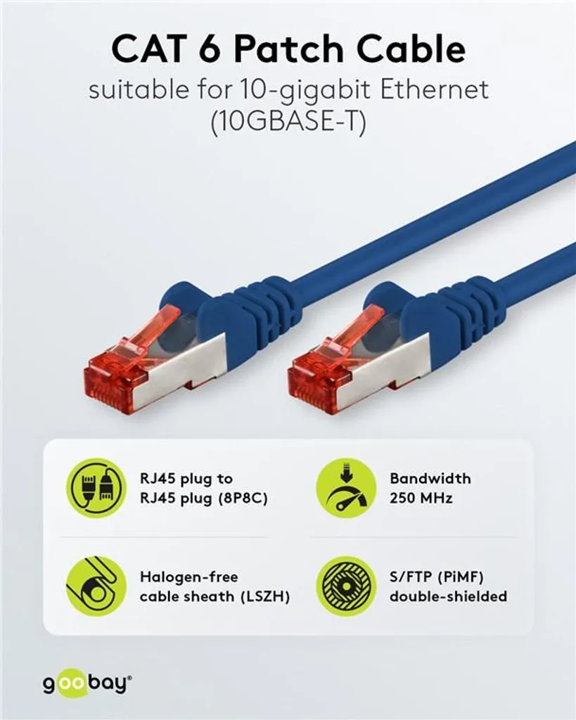 Goobay Cavo patch CAT 6 S/FTP (PiMF), blu - 2