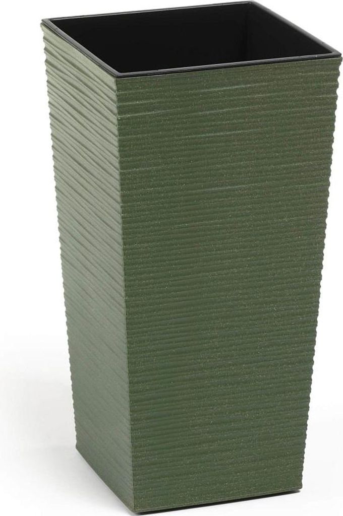 Blumentopf LAMELA Blumentopf FINEZIA ECO DLUTO - Einkerbung 19 x 19cm, Höhe 36cm, grün