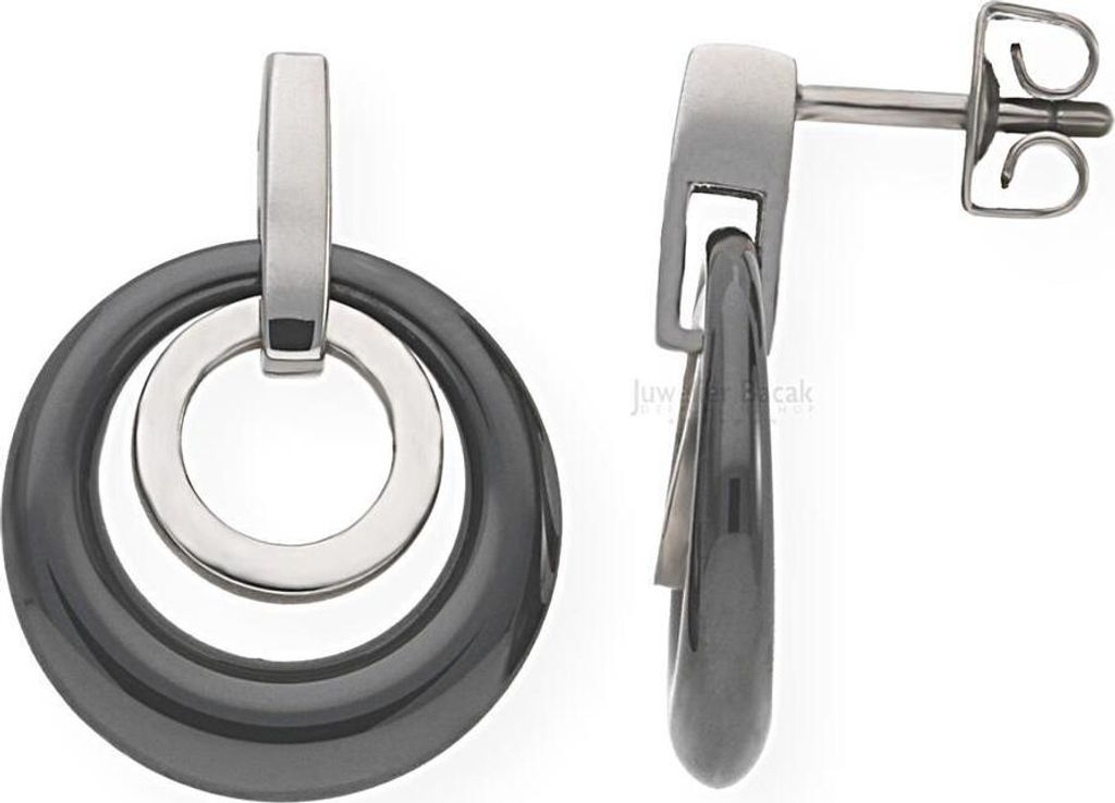 BOCCIA Titanium Ohrstecker Keramik Schwarz 0588-02