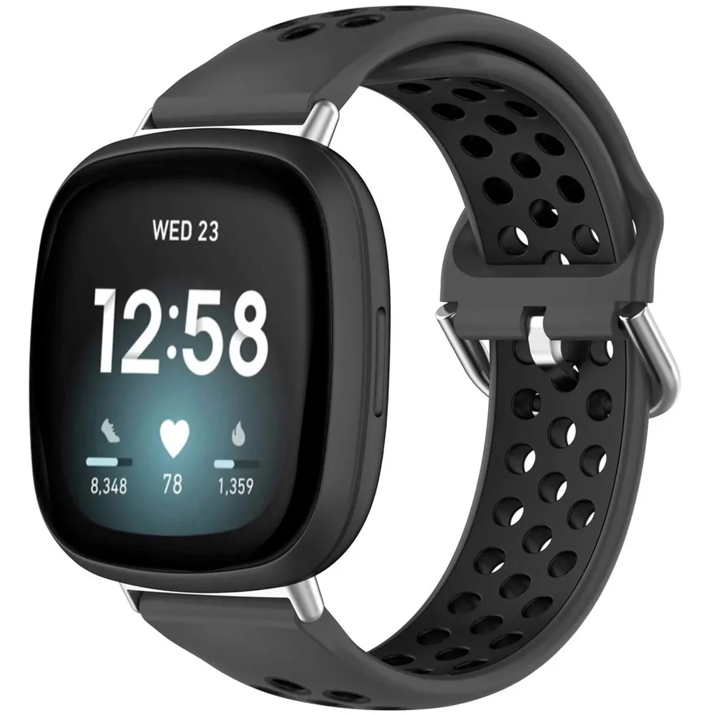 Cinturino imoshion Pr2199 per Fitbit Versa 4 / 3 / Sense 2 - Grigio/Nero