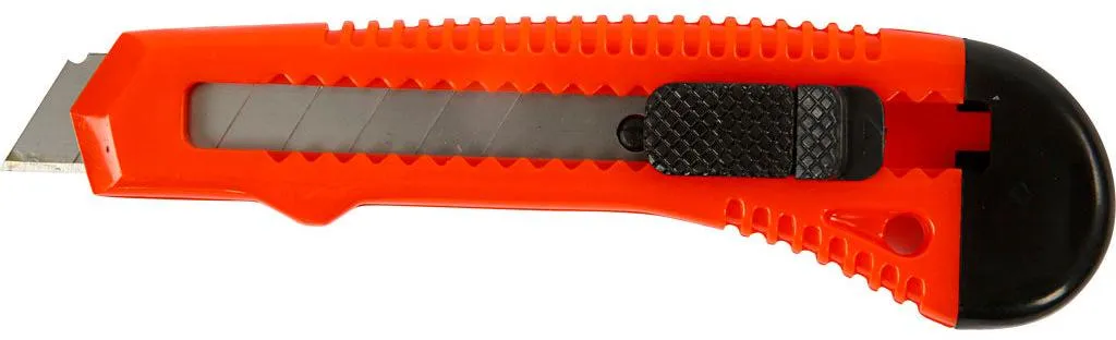 Cutter 18 mm robuste à manche ergonomique fourni avec 5 lames inox