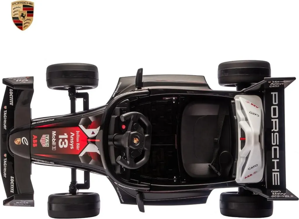 Porsche Formule E 12V noire : démarrage progressif, Bluetooth et commande parent - 5