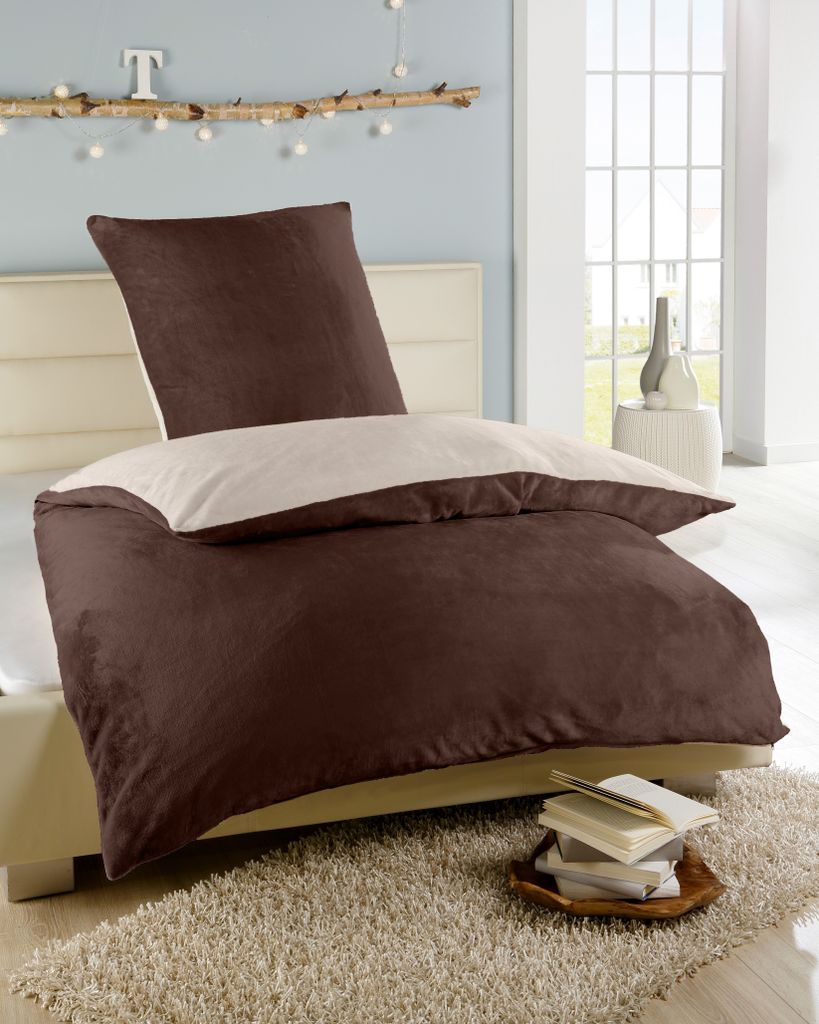 Bettwäsche Winter Flausch Cashmere Touch Uni Wende warm 2 Produktbild 2