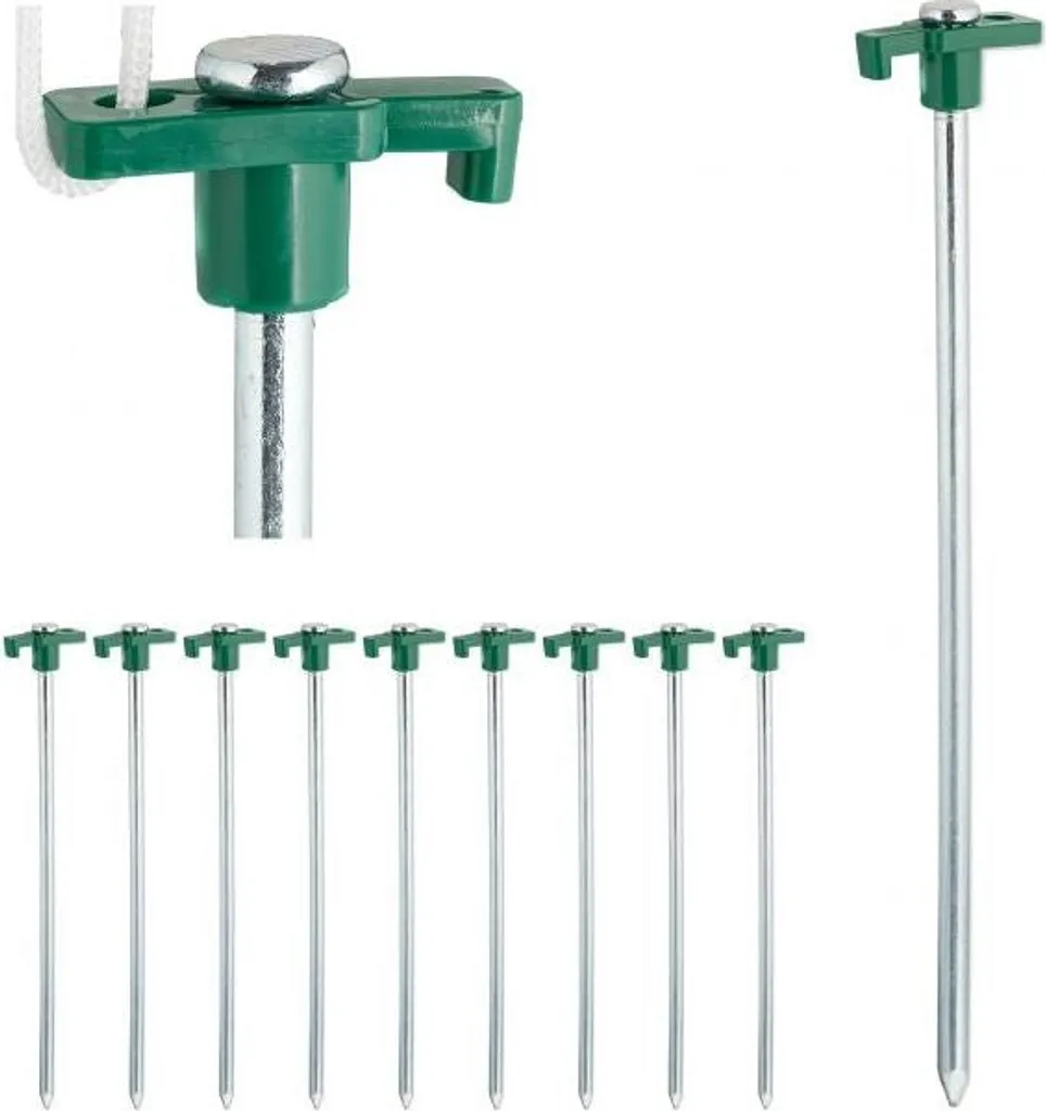 10 Pezzi Picchetti Tenda per Roccia 25cm - Chiodi Acciaio Zincato