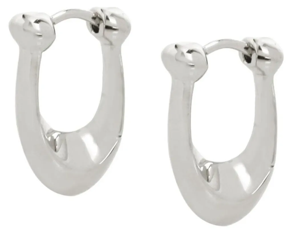 Boucles d'oreilles en laiton forme ovale finition rhodiée lisse