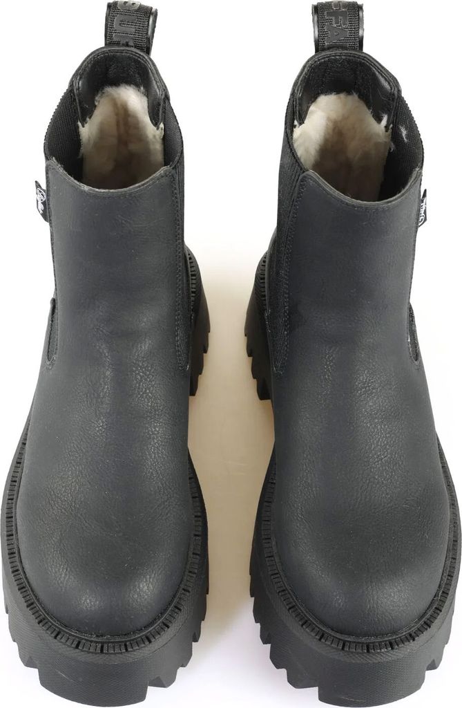 Bottines Chelsea Buffalo Aspen Pour Femme - Talon 6 Cm - Semelle Caoutchouc - Taille 40 - Noir