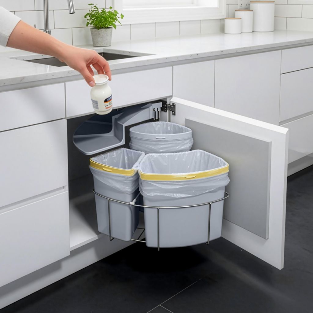Einbau-Mülleimer 'Kollby' 2 x 12L+1 x 6L schwenkbar
