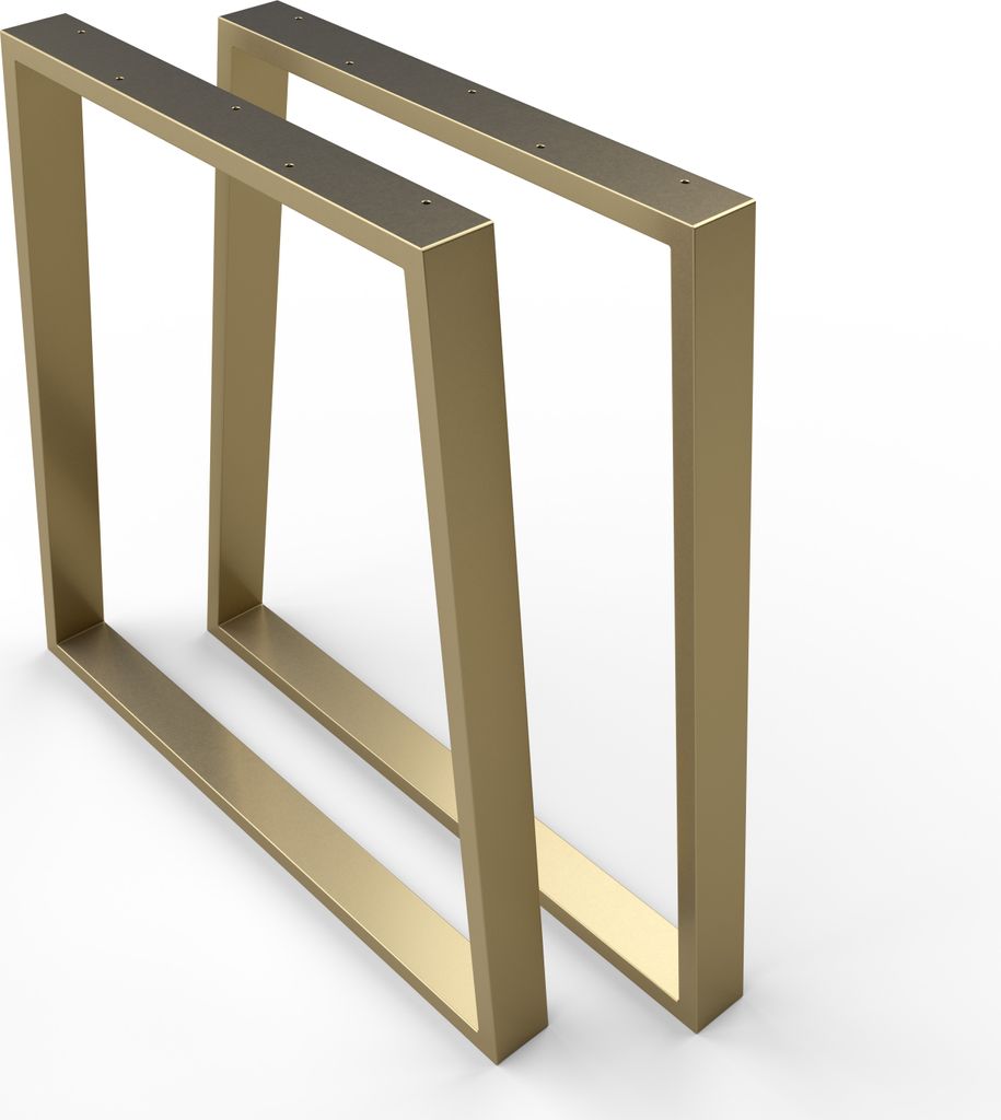 1xPaar sossai Tischkufen in Gold 50x70cm Tischgestell Tischbeine Tischuntergestell TKG6 Rahmen
