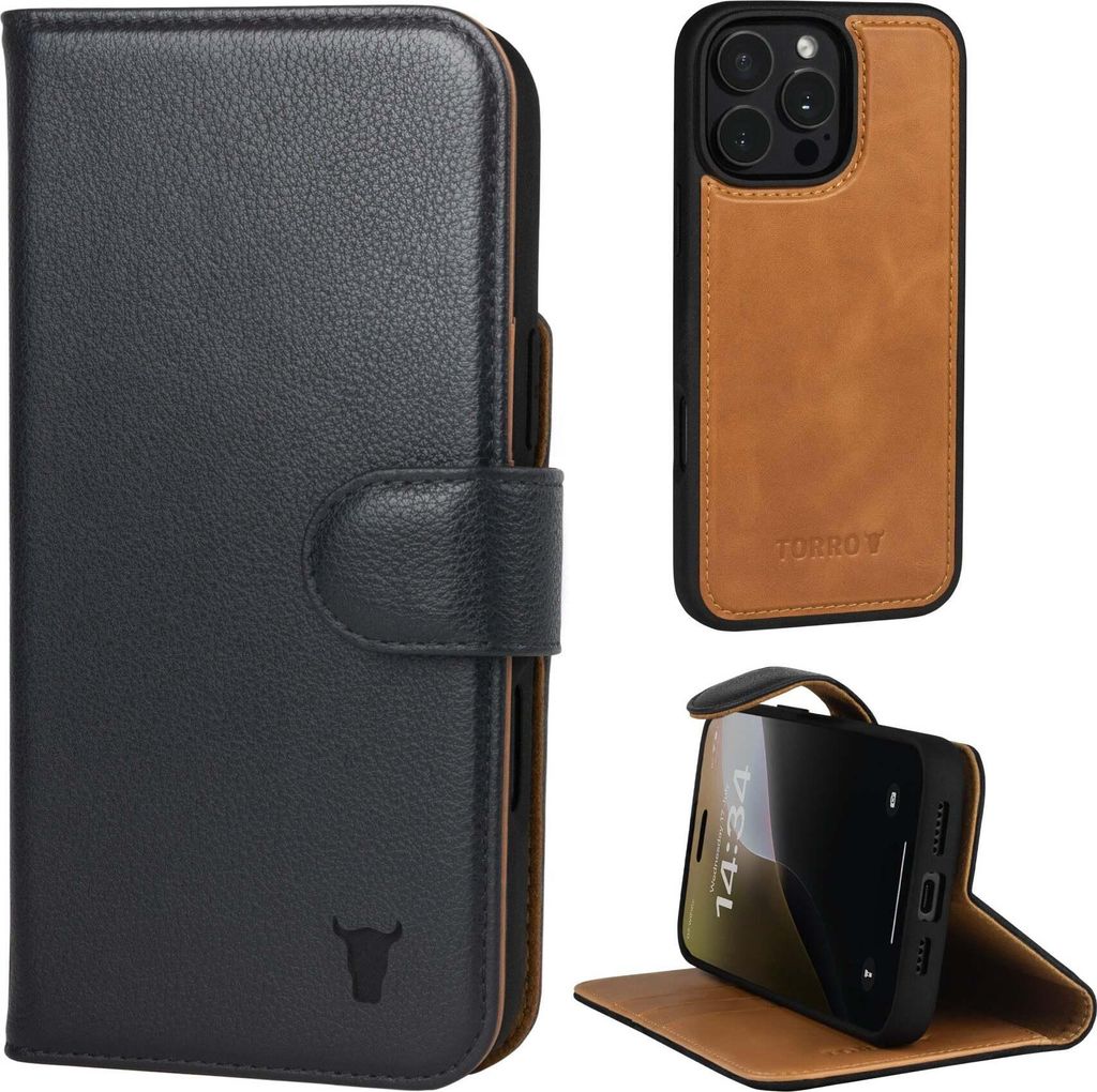 TORRO iPhone 16 Pro Leder-Wallet-Case (mit abnehmbarer Produktbild 