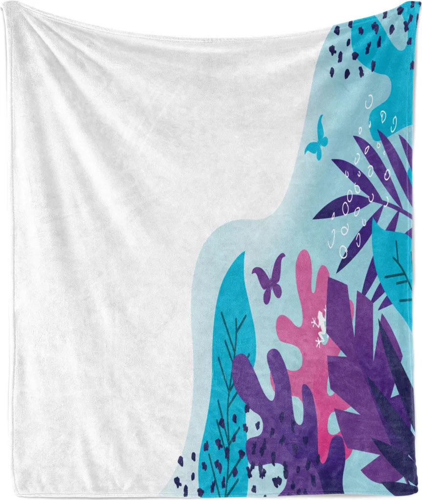 Coperta Pile ABAKUHAUS 125x175 Farfalle Multicolore | Lavabile e Soffice