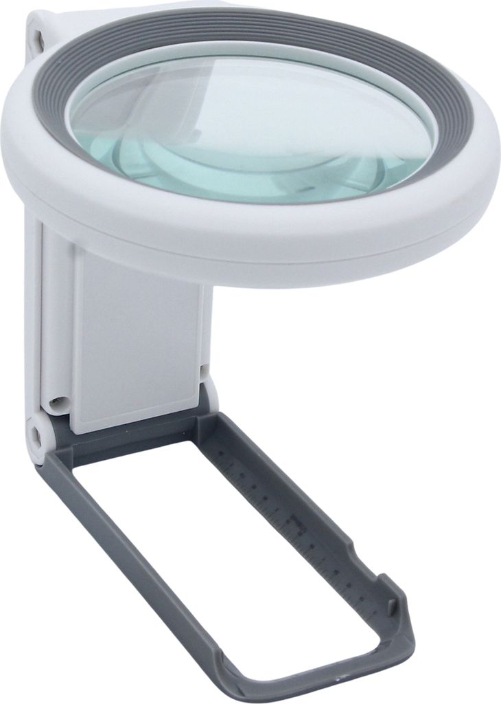 Handlupe, 30-fache 10-fache Vergroesserung, Lupe mit LED-Licht, faltbarer Griff zum Lesen ganzer Buchseiten, Zeitungsunterstuetzung, 3 Lichtfarben,...