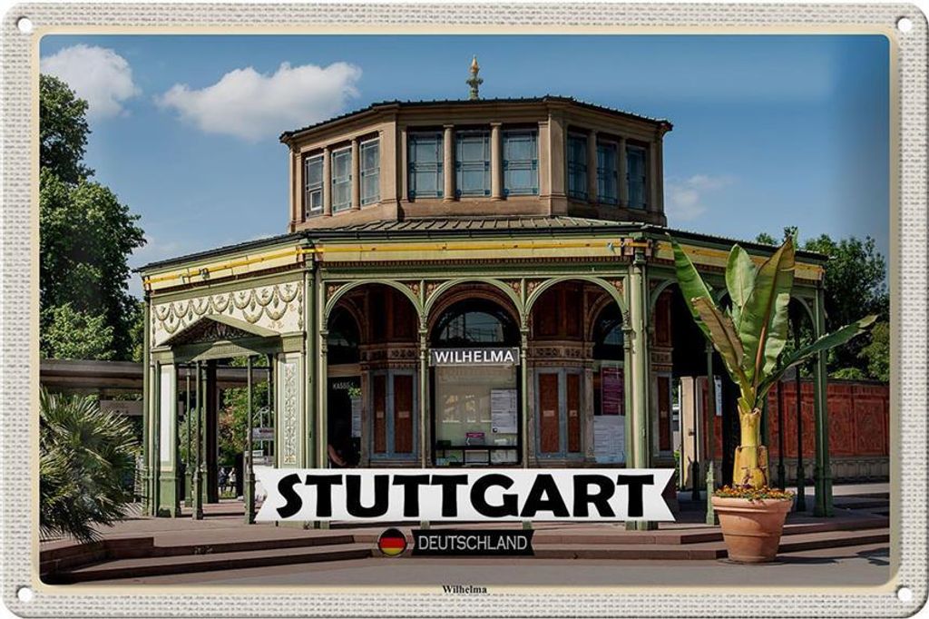 Blechschild Städte Stuttgart Wilhelma Architektur 30x20cm