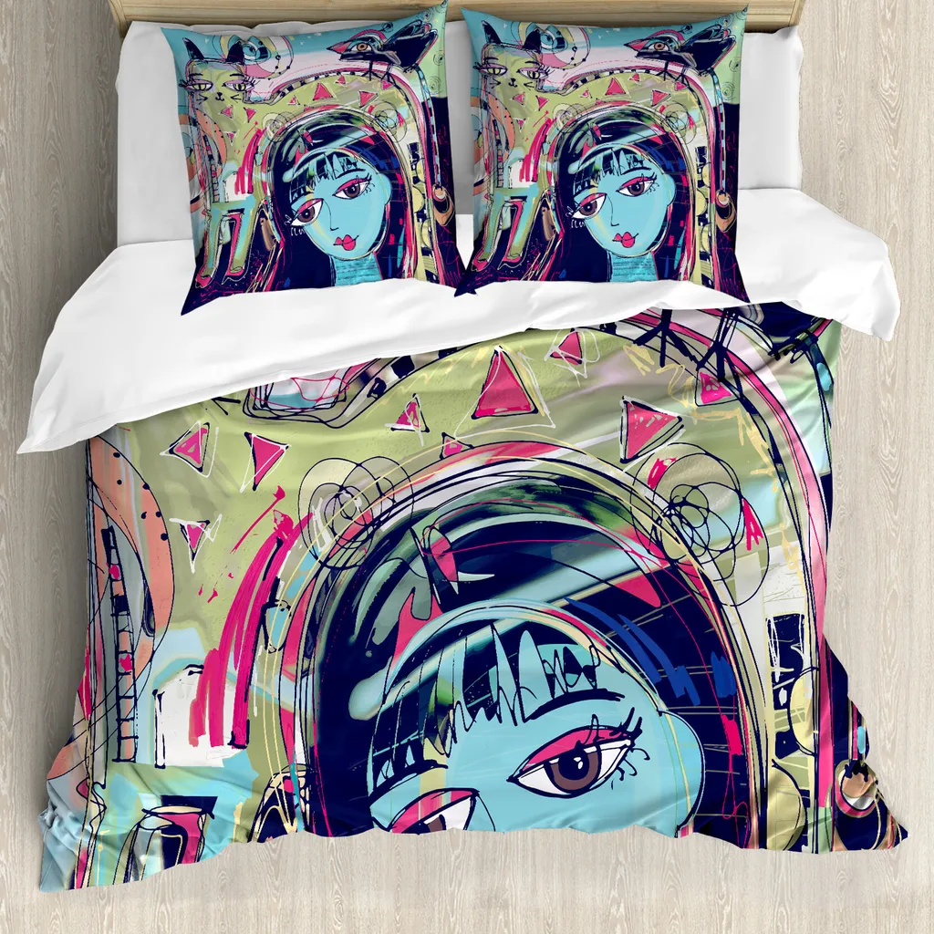 Set Copripiumino Avatar Donna Gatto 155x220 - Top Qualità Abakuhaus