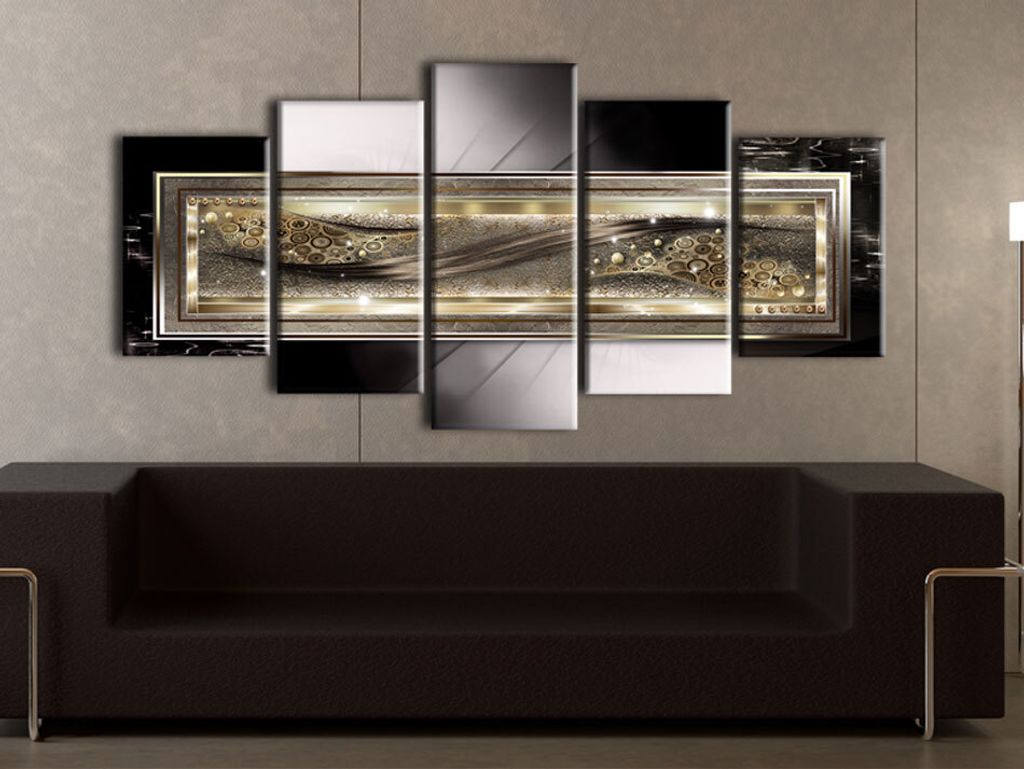 Akustikbild Abstrakt 200x100 cm 5-teilige Bilder Akustikschaum Hochleistungsschallabsorber Schallschutz Leinwand 5 tlg Wandbild Raumakustik Schalld...