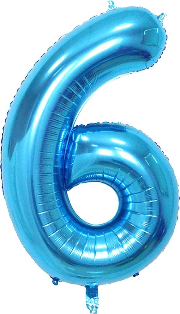 Oblique Unique 1x Folien Luftballon mit Zahl 6 Kinder Produktbild 