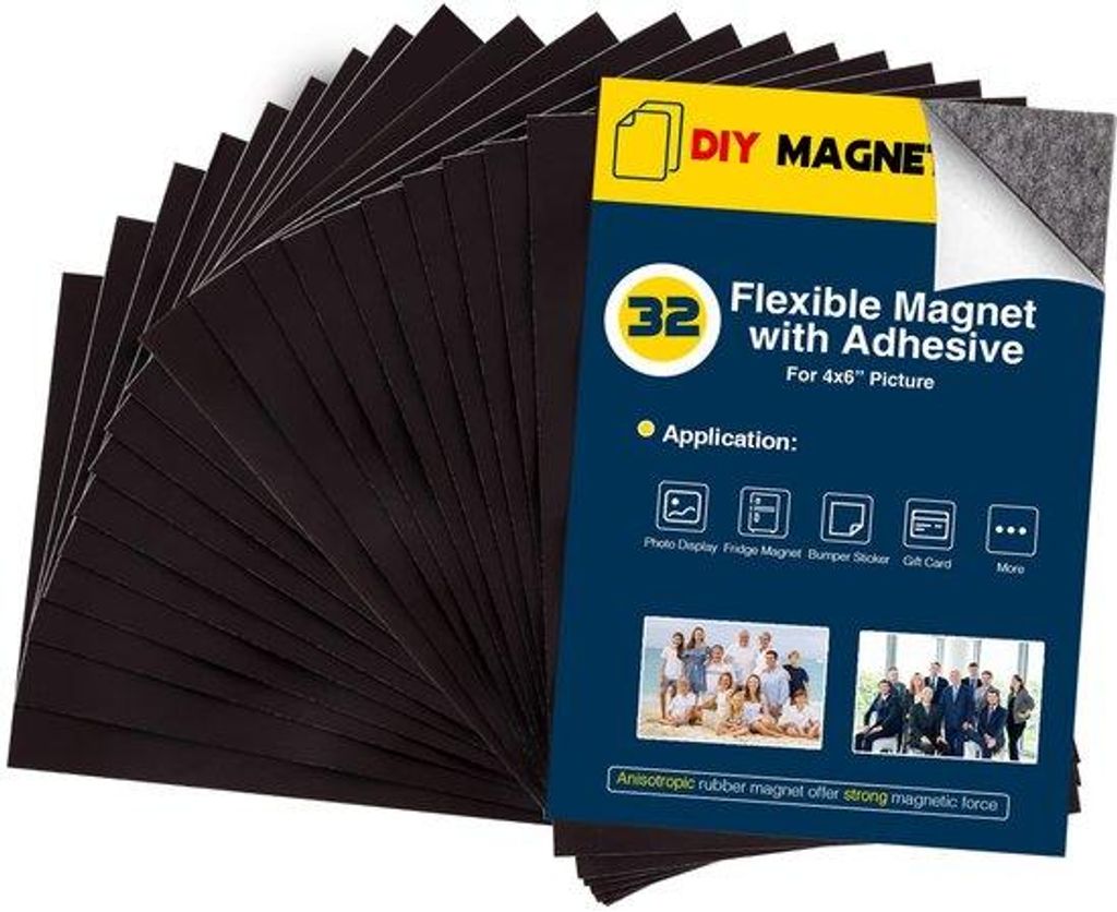 Selbstklebende Magnetfolien für Fotos im Format 4 x 6 Zoll, selbstklebende Fotomagnete für zu Hause, das Klassenzimmer oder das Büro, Kühlschra...