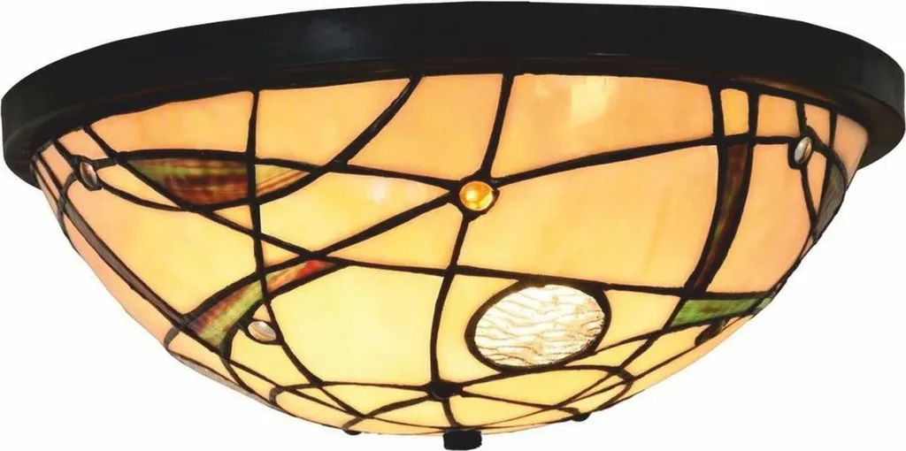 Plafonnier Tiffany Chic pour Salon et Chambre - Design Coloré 33 cm