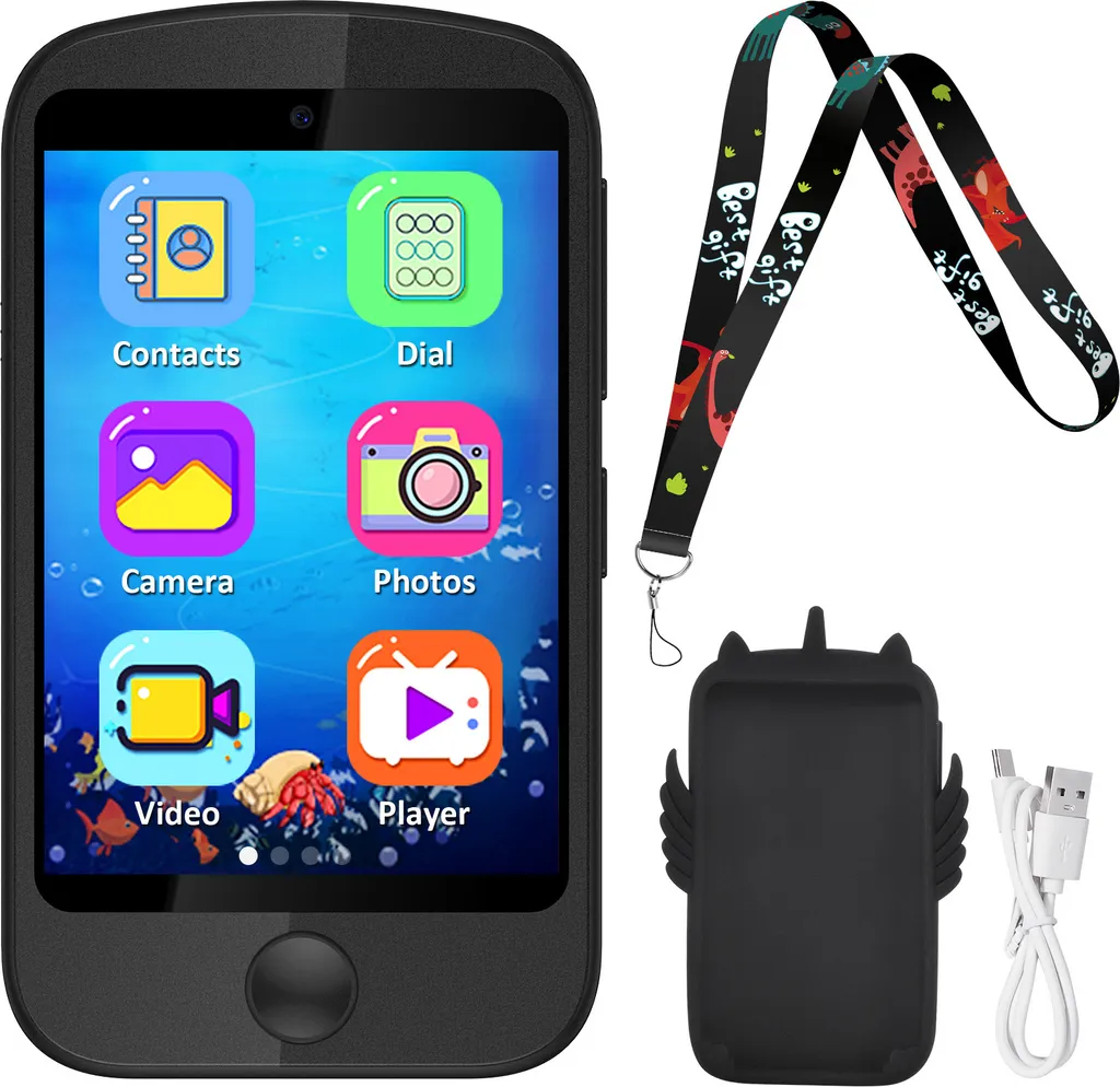 Montre téléphone enfant pour rester joignable sans smartphone Noir