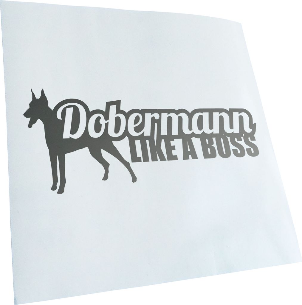 Kiwistar - Autoaufkleber - Dobermann Like a Boss Hund Heckscheibenaufkleber - Aufkleber für Auto Kfz Fahrrad, LKW, Truck Mofa