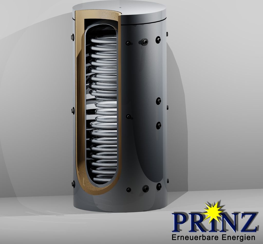 Hygienespeicher 600 Liter schmal mit 2 Wärmetauschern und Isolierung Typ PHSS 600